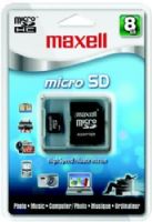 Maxell 502002 Micro SD Card, 8GB Capacity, Includes adapter for use in standard SD card devices and readers, For use on your mobile device, such as: cell phones, PDAs, Navigation systems and any device with a Micro SD slot (or TF Card slot), Lock switch (located on the side) eliminates the risk of over-writing data and losing files, UPC 025215716171 (502-002 502 002) 