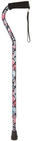 Duro-Med 502-1300-9902 S Aluminum Adjustable Cane with Offset Handle, Chrysanthemum (50213009902 S 502 1300 9902 S 50213009902 502 1300 9902 502-1300-9902)