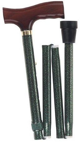 Duro-Med 502-1325-9912 S Adjustable Folding Fancy Cane, Green Ice (50213259912S 502-1325-9912S 50213259912 502-1325-9912 502 1325 9912)