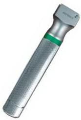 SunMed 5-0236-38 GREENLINE Laryngoscope Handle For Fiber Optic Blade, Mini Stainless Steel, 122 mm, Lithium 123 Battery (5023638 5 0236 38)