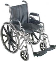 Mabis 503-0664-0200 18” Wheelchair with Removable Desk Arms, Desk arm style allows user to roll under most tables and desks for better table top access, Chip-resistant, chrome-plated, carbon-steel frame construction, Single axle, 24" rear mag-style composite wheels with urethane tires and maintenance free, dual-sealed precision bearings (503-0664-0200 50306640200 5030664-0200 503-06640200 503 0664 0200) 