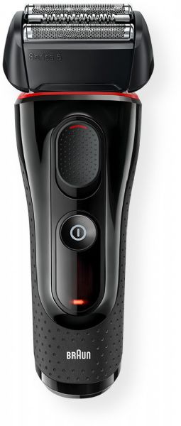Braun 5030S Series 5 Flex MotionTec Shaver, Black/Red, Flexible head beats stubborn hai, MicroMotion/MacroMotion/UltraActiveLift/CrossHair blades, Battery display with travel lock indicator, Precision trimmer for accurate moustache and sideburn shaping, MultiHeadLock offers 5 adjustable angles to achieve a more precise shave than ever, UPC 069055870716 (5030-S 5030)