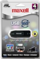 Maxell 503201 High Speed 4GB USB 360° Flash Drive; Lightweight; Rotating cap (never loose the cap again); Easy plug and play; Great for everyday use; Includes password protection; Great for music, pictures, videos, data, presentations, reports and anything else you need “on the go”; UPC 025215716461 (50-3201 503-201 5032-01) 
