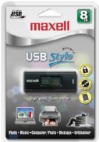 Maxell 503302 USB Style 8 GB USB 2.0 Flash Drive, Retractable USB flash drive with "top push" design, Lightweight and compact for easy portability, Encryption and password protection keeps your files secure, Compatible with Windows, Mac and Linux, UPC 025215716522 (50-3302 503-302 5033-02) 
