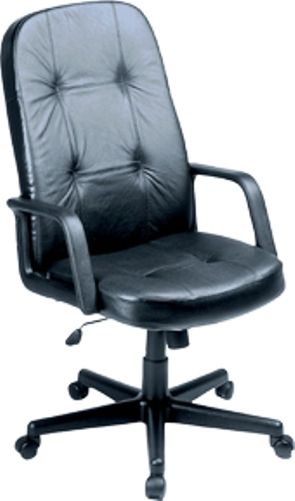OFM 504-L Executive Conference Leather Chair, Hi-back, Black Triple stitched upholstery Gas lift seat height adjustment (504L 504 L OFM504L OFM-504L) 