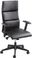 Safco 5070BL Tuvi High Back Executive, Black; Pneumatic Seat Height Adjustment, 360° Swivel, Tilt Lock, Tilt Tension; 250 lbs. Weight Capacity; Seat Size 20"W x 20"D; Back Size 18 1/2"W x 27 1/2"H; Seat Height 17 1/2" to 21 1/2"; Base Size 26" Diameter; Included Adjustable T-pad Arms; Dimensions 26"D x 26"W x 45 1/2 to 48 1/2"H (5070-BL 5070B 5070 BL) 