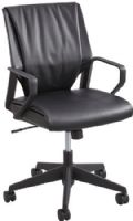 Safco 5076BL Priya Mid Back Executive, Black; Pneumatic Seat Height Adjustment, 360° Swivel, Tilt Lock, Tilt Tension; 250 lbs. Weight Capacity; Seat Size 19"W x 19"D; Back Size 19"W x 18 1/2"H; Seat Height 17" - 20 1/2 " H; Base Size 22" Diameter; Loop Arms Included; Dimensions 22"D x 21 3/4"W x 35 1/2-39"H (5076-BL 5076B 5076 BL) 