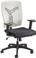 Safco 5085LT Voice Series Task Chair Plastic Back, Latte; Pneumatic Seat Height Adjustment, 360° Swivel, Synchro Mechanism with Seat Slide, Tilt Lock, Tilt Tension; 250 lbs. Weight Capacity; Seat Size 19 1/2"w x 19 1/2"d; Back Size 20"W x 25 1/2"H; Seat Height 17 1/2"-20 1/2"H; Base Size 26" diameter; Included Adjustable T-pad Arms (5085-LT 5085L 5085 LT) 