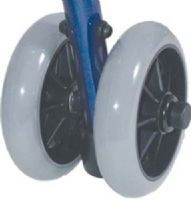Mabis 509-1101-0086 5” Dual Rear Wheel Assembly; for 1011 Series Rollator, Weight activated brakes engage when weight is transferred to the handlbars or seat, forcing the rear tips to slow or stop the rollator. This is an ideal solution for those with limited hand dexterity or who have trouble grasping loop-lock hand brakes (509-1101-0086 50911010086 5091101-0086 509-11010086 509 1101 0086) 