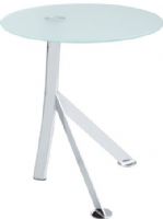 Safco 5096WH Vari Accent Table; Steel tripod base, Perfect addition to your guest or lounge seating pieces to provide a place for your guests to place their tablet, work files or caffeinated beverage of choice; Tempered Glass/Steel (Base) Materials; Dimensions 17 3/4"dia. x 20 1/4"H (5096-WH 5096W 5096 WH) 