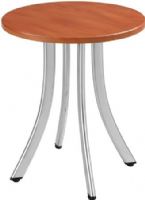 Safco 5098CY Decori Short Wood Side Table, Cherry; Can be used as an alternative seat (250 lb. capacity) while using the taller table to work on; Chrome (frame)/Laminate (top) Paint/Finish; 15 3/4" Diameter Top Dimensions; 5/8" MDF - Medium Density Fiberboard (Top)/Steel (Base) Materials; Dimensions 15 3/4"dia. x 18 3/4"h (5098-CY 5098C 5098 CY) 