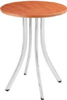 Safco 5099CY Decori Tall Wood Side Table, Cherry; Wood laminate tops and four elegantly curved chrome legs to perfectly accent guest seating in waiting rooms, reception areas, common spaces or any place where a chair might need a sidekick; Chrome (frame)/Laminate (top) Paint/Finish; 15 3/4" Diameter Top Dimensions (5099-CY 5099C 5099 CY) 