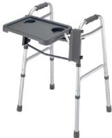 Mabis 510-1084-0300 Fold Away Walker Tray, Folds out of the way when not in use, Tool free assembly, tray mounts with adjustable clips that snap on to most walkers, Constructed of lightweight, durable gray plastic, Tray size: 16” x 11-3/4”, Weight capacity: 5 lbs., Full color retail packaging (510-1084-0300 51010840300 5101084-0300 510-10840300 510 1084 0300) 