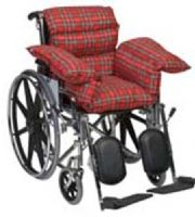 Mabis 513-7608-9910 Standard Comfort Cushion w/ Six Ties, Plaid, Ideal for wheelchairs and other chairs in need of extra cushioning, Overstuffed with soft, hypoallergenic polyester fiberfill, Molds to body contours helping prevent painful pressure sores (513-7608-9910 51376089910 5137608-9910 513-76089910 513 7608 9910) 