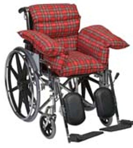 Mabis 513-7608-9910 Standard Comfort Cushion w/ Six Ties, Plaid, Ideal for wheelchairs and other chairs in need of extra cushioning, Overstuffed with soft, hypoallergenic polyester fiberfill, Molds to body contours helping prevent painful pressure sores (513-7608-9910 51376089910 5137608-9910 513-76089910 513 7608 9910)