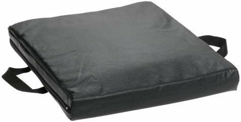 Duro-Med 513-7640-0200 S Gel/Foam Flotation Cushion with Black Leatherette Waterproof, Flame-Retardant Cover, Size 16