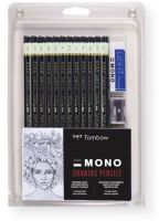 Tombow 51523 Mono 12 Piece Professional Drawing Pencil Set; Professional quality for drawing and drafting applications; Extra refined, high density graphite for point strength and consistent, smear resistant lines; Drawing stay crisp and clean; Highest quality materials with a classic black lacquer finish; UPC 085014515238 (51523 MONO-51523 PENCIL-51523 DRAWING-51523 TOMBOW51523 TOMBOW-51523) 
