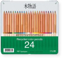 Tombow 51626 Recycled Color Pencil 24 Color Set; Uses certified recycled cedar wood; Lead core is adhered throughout the entire wood casing for a break resistant pencil; Finished in a translucent varnish to allow natural beauty of the finger jointed wood to show; Hard, dense leads lay down with a smooth, consistent finish; 24 color set comes packed in a reusable tin; UPC 085014516266 (51626 RECYCLED-51626 SET-51626 COLOR-51626 TOMBOW51626 TOMBOW-51626) 