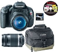 Canon 5169B003L1-5-KIT EOS Rebel T3i 18-55mm IS II Digital Camera with EF-S 55-250mm f/4-5.6 IS II Telephoto Zoom Lens, Gadget Bag & 16GB SD Memory Card, 18.0 Megapixel CMOS (APS-C) sensor and DIGIC 4 Image Processor for high image quality and speed, 3.7 fps continuous shooting up to approximately 34 JPEGs or approximately 6 RAW, UPC 837654979884 (5169B003L15KIT 5169B003L15-KIT 5169B003L1-5KIT 5169B003 L1-5-KIT) 