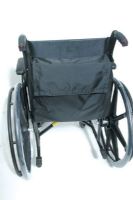 Mabis 517-1072-0200 Wheelchair Back Pack, Attaches to wheelchair or transport chair with slip-on straps, Large storage compartment with hook and loop closure, Constructed of water resistant black nylon fabric, Machine washable, Size 14" x 19" (517-1072-0200 51710720200 5171072-0200 517-10720200 517 1072 0200) 