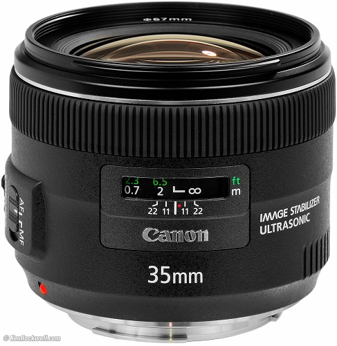 Canon 5178B002 EF 35mm f/2 IS USM; cal Length & Maximum Aperture: 35mm 1:2; Lens Construction: 10 elements in 8 groups; Diagonal Angle of View: 63; Focus Adjustment: Rear focusing system; Closest Focusing Distance: 0.79 ft. / 0.24m; Filter Size: 67mm; Max. Diameter x Length, Weight: 3.1 x 2.5 inches, 11.8oz. / 77.9 x 62.6mm, 335g; UPC 013803134186 (5178B002 5178B002 5178B002)