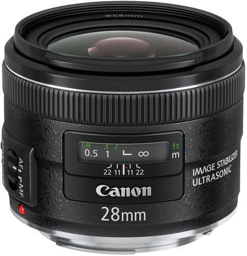 Canon 5179B002 EF 28mm f/2.8 IS USM; A 21st century update to a popular and widely used fixed focal length lens, the Canon EF 28mm f/2; A 7-blade circular aperture diaphragm delivers beautiful, soft backgrounds; cal Length & Maximum Aperture: 28mm, 1:2.8; Lens Construction: 9 elements in 7 groups; Diagonal Angle of View: 75; Focus Adjustment: Rear focusing system with USM; Closest Focusing Distance: 0.23m / 0.75 ft; Filter Size: 58mm; UPC 013803134193 (5179B002 5179B002 5179B002)