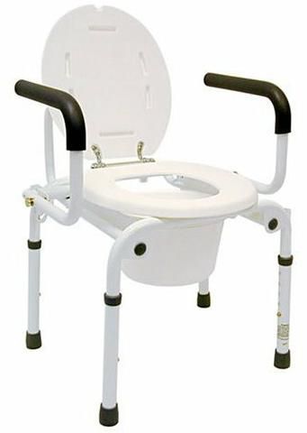 Duro-Med 520-1213-1900 S Drop-Arm Commode, Deluxe Steel, Weight capacity 300 lbs. (52012131900 S 520 1213 1900 S 52012131900 520 1213 1900 520-1213-1900)