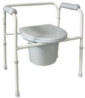 Duro-Med 520-1243-1900 S Deluxe Steel Commode, Removable back rest, White (52012431900 S 520 1243 1900 S 52012431900 520 1243 1900 520-1243-1900) 