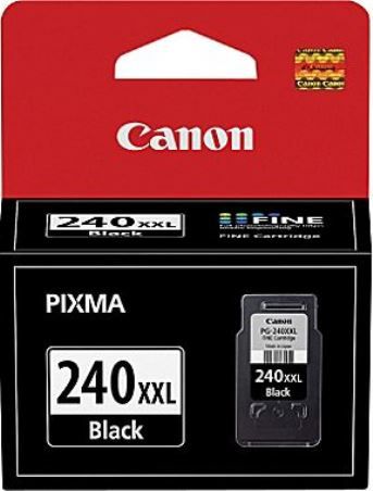 Canon 5204B001 Model PG-240XXL Double Extra Large Black Ink Cartridge For use with PIXMA MG2120, MG2220, MG3120, MG3122, MG3220, MG3222, MG3520, MG3522, MG4120, MG4220, MX372, MX392, MX432, MX439, MX452, MX459, MX472, MX479, MX512, MX522 and MX532 Printers, New Genuine Original OEM Canon Brand, Average cartridge yields 600 standard pages, UPC 013803134940 (5204-B001 5204B-001 PG240XXL PG 240XXL)