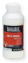 Liquitex 5208 Matte Varnish 8oz; Low viscosity, fluid; Translucent when wet, clear when dry; 100 percent acrylic polymer varnish; Water soluble when wet; Good chemical and water resistance; Dry to a non tacky, hard, flexible surface that is resistant to dirt retention; Resists discoloring due to humidity, heat and ultraviolet light; UPC 094376923896 (5208 MATTE-5208 VARNISH-5208 52-08 LIQUITEX5208 LIQUITEX-5208) 