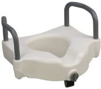 Mabis 522-1511-1900 Hi-Riser Locking Raised Toilet Seat w/ Arms, Safely raises toilet seat by 5" to help reduce the need to bend. Front locking bracket safely secures seat to most toilet bowls; Lightweight, plastic contoured seat can be used with or without armrests for lateral transfers (522-1511-1900 52215111900 5221511-1900 522-15111900 522 1511 1900) 