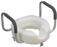 Mabis 522-1566-1900 Locking Raised Toilet Seat w/ Arms, Easily attaches to toilet bowl with three hand tightening devices; Lightweight, polyurethane seat is specially molded for maximum comfort (522-1566-1900 52215661900 5221566-1900 522-15661900 522 1566 1900) 