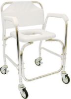 Mabis 522-1702-1900 Shower Transport Chair, Helps provide safe and effective transfers in and around the bathroom or shower, Padded vinyl toilet seat, waterproof PVC seat back cover and plastic armrests offer added comfort (522-1702-1900 52217021900 5221702-1900 522-17021900 522 1702 1900) 