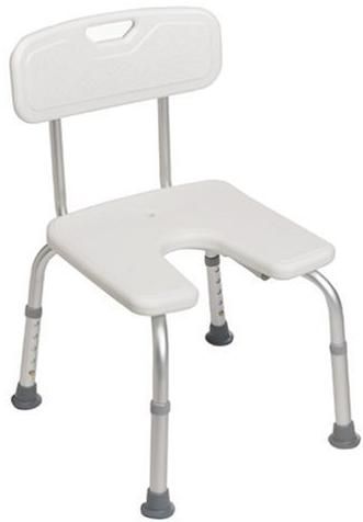 Duro-Med 522-1712-1999 S Hygienic Bath Seat with Back, U-shaped seat opening for personal hygienic care, Durable blow-molded seat and back (52217121999 S 522 1712 1999 S 52217121999 522 1712 1999 522-1712-1999)