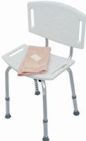Duro-Med 522-1716-1999 Blow-Molded Bath Seat with Back, Anodized aluminum frame, high-density plastic seat, Seat height adjusts from 14" to 19" in 1" increments, Seat constructed of high-density plastic with drainage holes, 250 lbs Weight capacity (52217161999S 522-1716-1999S 52217161999 522-1716-1999 522 1716 1999) 