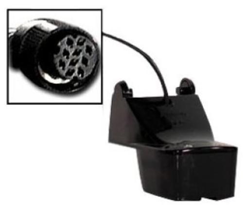 Furuno 525T-PWD Plastic Transom Mount Transducer with Temp; 600 Watts; 50/200 kHz; 40/10 degree Beam Angles; Plastic Transom Mount with Temperature; 30 Foot Cable with 10-Pin Connector; Shipping Information: 5 lbs, 1 Carton, 12x9x6; UPC 611679275967 (525TPWD 525T-PWD)