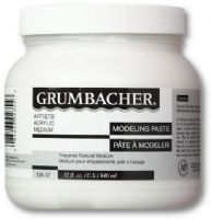 Grumbacher 52632 Modeling Paste 32oz; For texture effects; Ready-to-use paste with excellent adhesive qualities; Shape and texture when wet; Cut, carve, and sand when dry; Makes acrylic colors more viscous, translucent, matte, and slower drying; Dimensions 5" x 5" x 6"; Weight 3.75 lbs; UPC 014173355928 (GRUMBACHER52632 GRUMBACHER 52632 GB52632) 