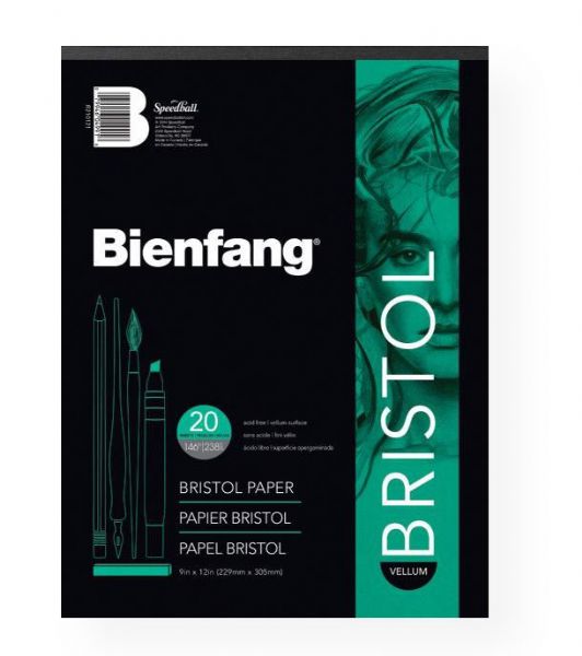 Bienfang 527K-130 11 x 14 Vellum Finish White Drawing Bristol Board Pads; A heavyweight, recycled, white drawing surface; 146 lb weight paper; Acid-free to resist yellowing and aging; Both surface textures are excellent with pencil, pen and ink, and very good with markers and light washes; Vellum finish maintains true color; Smooth finish does not feather or bleed; 20-sheet pads; UPC 079946527308 (BIENFANG527K130 BIENFANG-527K130 BIENFANG-527K-130 BIENFANG/527K130 527K130 DRAWING ARTWORK)