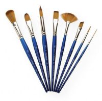 Winsor And Newton 5309125 Cotman Series 999 Wash Short Handle Brush 1"; Pure synthetic brushes with a unique blend of fibers feature excellent flow control, spring, and point; The wide variety of sizes and styles are suitable for all applications; Short blue polished handles are balanced and comfortable; UPC 094376864083 (WINSORANDNEWTON-5309125 WN-5309125 WINSOR-AND-NEWTON-5309125 PAINTING) 