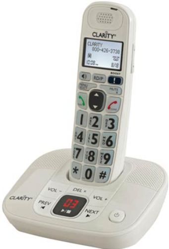 Clarity 53172.000 Model D712 DECT 6.0 Amplified/Low Vision Cordless Phone with Answering Machine, Minimizing background noises, Eliminating feedback and distortion, Managing soft/loud sounds to produce clarity, Amplifying incoming sound up to 30 decibels or 6 times louder than a standard home phone, UPC 017229134959 (53172000 53172-000 53172 000 D-712 D 712)
