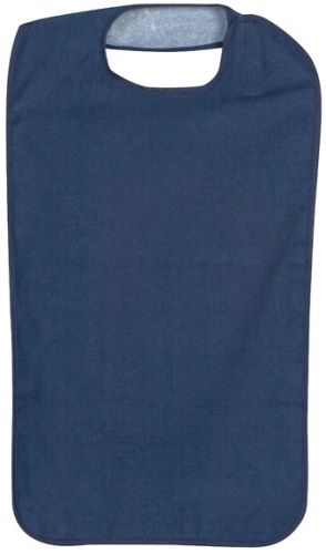 Mabis 532-6014-2400 Clothing Protector, Navy, Easy to use hook and loop closure at neck area, Made of absorbent, durable terry cloth face and water resistant backing, Machine washable, Approximate size 17-1/4