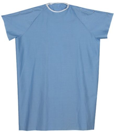 Mabis 532-8030-0139 Convalescent Gown w/ Snaps, Blue, Designed for easy dressing and undressing with snaps, Comfortable, large raglan sleeves allow movement of arms and help prevent fabric from gathering, Constructed of durable polyester/cotton blend fabric, Machine washable, One size fits most adults (532-8030-0139 53280300139 5328030-0139 532-80300139 532 8030 0139)