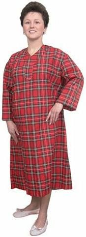 Duro-Med 532-7002-9910 S Betty Kay Unisex Night Shirt with Hook and Loop Closure, Red Plaid, Machine washable, no ironing needed (53270029910 S 532 7002 9910 S 53270029910 532 7002 9910 532-7002-9910)