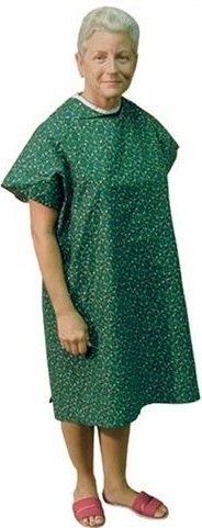 Duro-Med 532-8030-7100 S Convalescent Gown with Tape Ties, Green Print, One size fits most adults (53280307100S 532-8030-7100S 532 8030 7100 S 532-8030-7100 53280307100)
