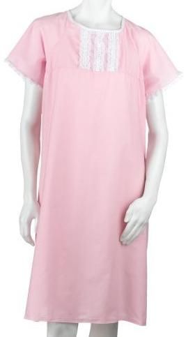 Duro-Med 532-8034-0900 S Embroidered Gown with Tape Ties, Comfortable, large raglan sleeves, Pink (53280340900 S 532 8034 0900 S 53280340900 532 8034 0900 532-8034-0900)