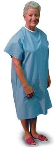 Duro-Med 532-8078-0124 S Convalescent Gown X-Large with Hook and Loop, Machine washable, polyester/cotton, Blue (53280780124 S 532 8078 0124 S 53280780124 532 8078 0124 532-8078-0124)
