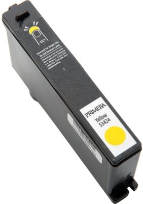 Primera 53424 Standard Yellow Ink Cartridge, Dye based color ink cartridge for use with the LX900 Color Label Printer, New Genuine Original OEM Primera Brand, UPC 665188534244 (53-424 53 424 534-24)