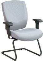 Office Star 53675 Distinctive Conference Chair, Thickly padded contoured seat and back, Built-in lumbar support, Height adjustable arms, 20.75" W x 20.25" D x 4" T Seat size, 19.5" W x 22" H x 4" T Back size, Sturdy nylon sled base (53-675 53 675) 
