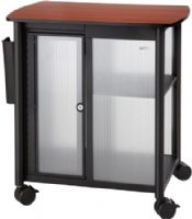 Safco 5377BL Impromptu Personal Mobile Storage Center, Black; 200 lbs. Weight Capacity; Cherry (top); Compartment Size 12"w x 8 3/4"d x 9 3/4"h (top open compartment), 12'w x 11 3/4"h x 10"d (binder), 10"w x 21"h x 13 1/2"d (door compartment); Keyed alike, 2 keys included; Powder Coat (steel)/Melamine Laminate (top) Paint/Finish (5377-BL 5377B 5377 BL) 