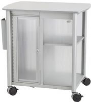 Safco 5377GR Impromptu Personal Mobile Storage Center, Gray; 200 lbs. Weight Capacity; Compartment Size 12"w x 8 3/4"d x 9 3/4"h (top open compartment), 12'w x 11 3/4"h x 10"d (binder), 10"w x 21"h x 13 1/2"d (door compartment); Keyed alike, 2 keys included; Powder Coat (steel)/Melamine Laminate (top) Paint/Finish (5377-GR 5377G 5377 GR) 